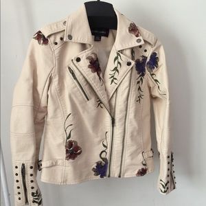 Colleen Lopez Faux Leather, Embroidered Jacket